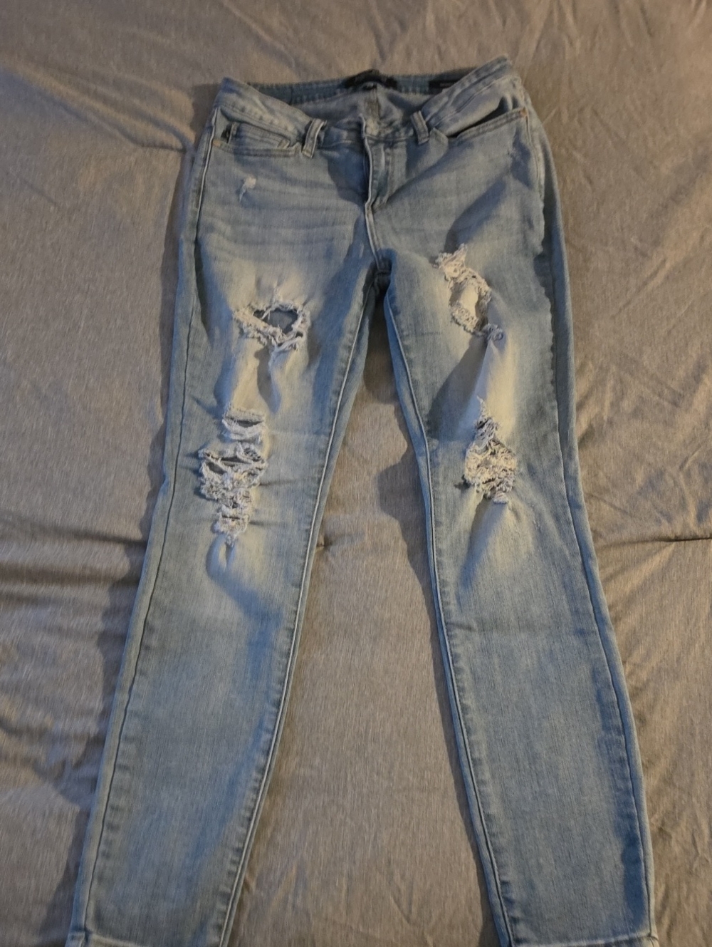 Judy Blue Light Blue Distressed Skinny Jeans